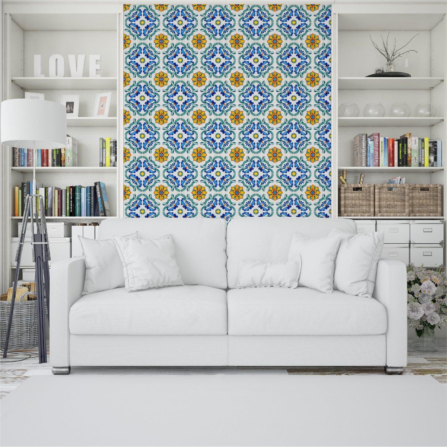 Tile Stickers Portuguese Style Tile Stickers - Mosaicowall Mosaicowall Portuguese Style Tile Stickers