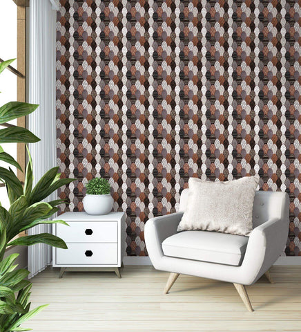 Peel and Stick 3D Tiles Brown Feather Peel and Stick Tiles - Mosaicowall Mosaicowall Brown Feather Peel and Stick Tiles