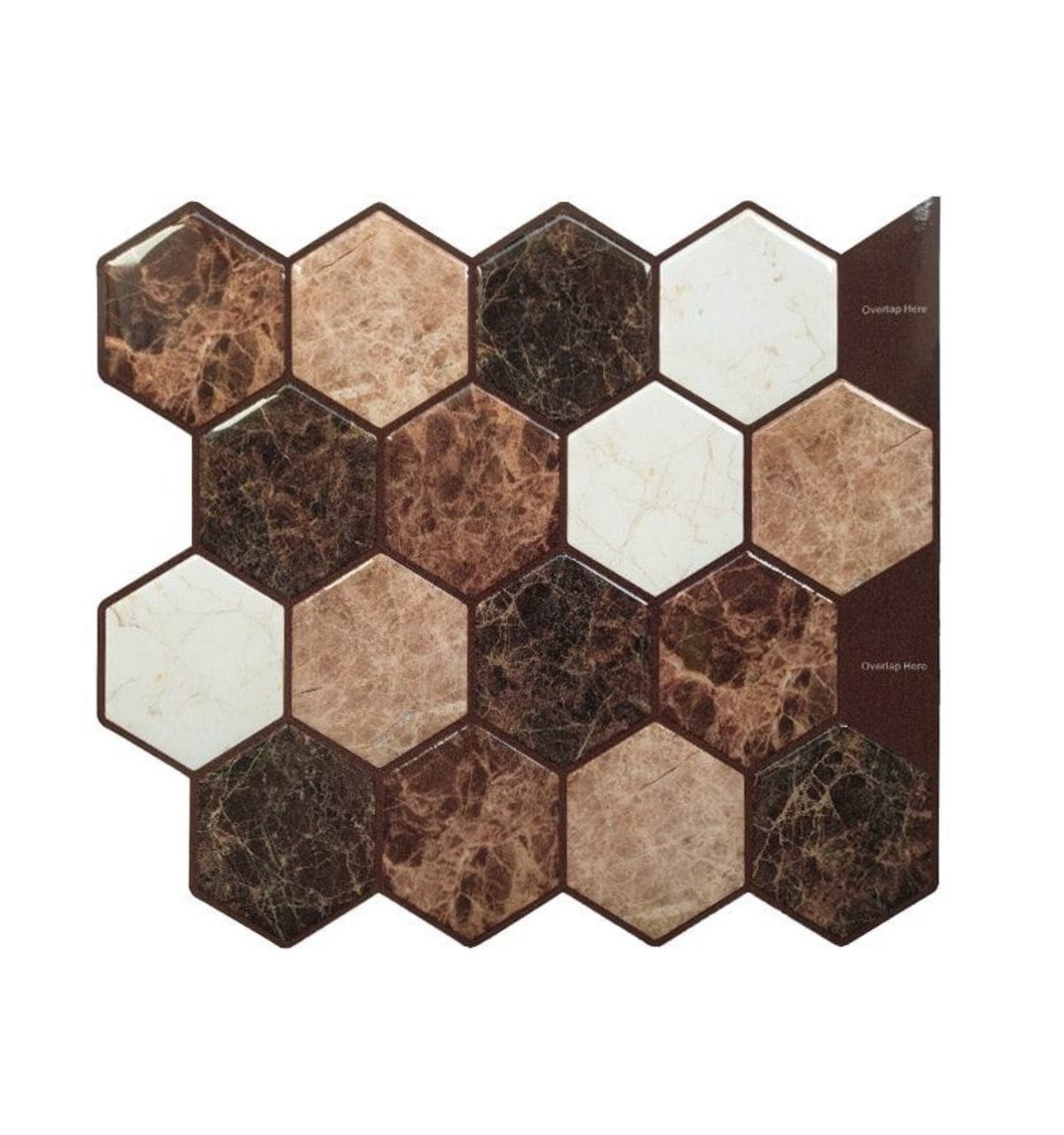 Peel and Stick 3D Tiles Marble Hexagon Peel and Stick Tiles - Mosaicowall Mosaicowall Marble Hexagon Peel and Stick Tiles