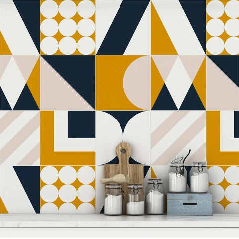 Tile Stickers Geometric Tile Stickers - Mosaicowall Mosaicowall Geometric Tile Stickers