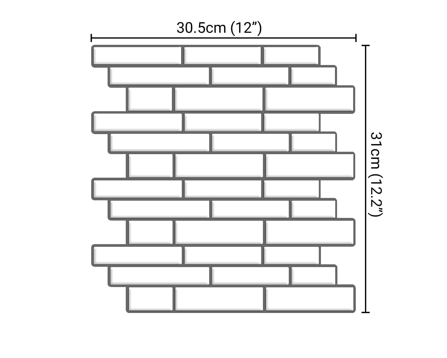 White Long Stripes Peel and Stick 3D Backsplash