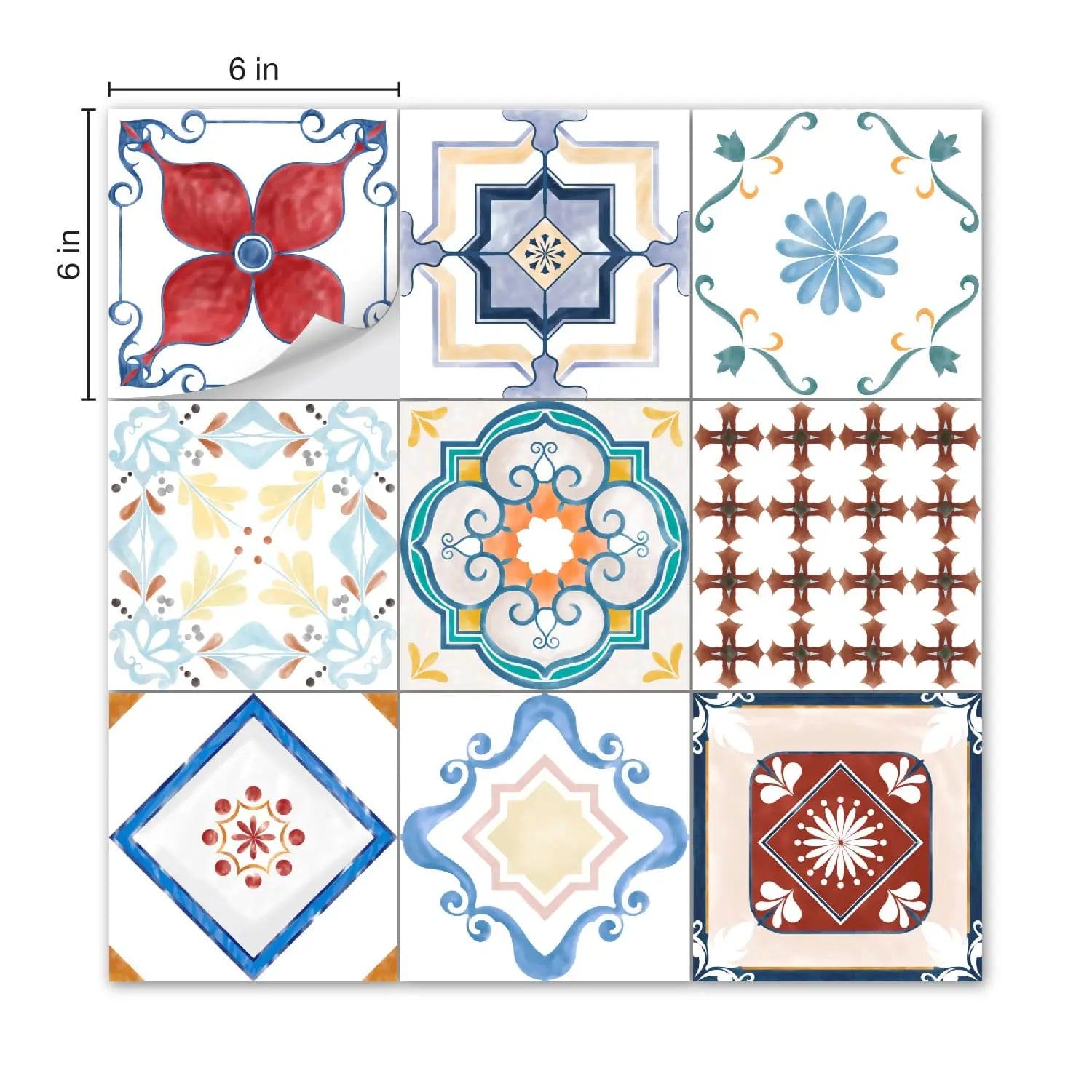 Tile Stickers Portuguese Tile Stickers - Mosaicowall Mosaicowall Portuguese Tile Stickers