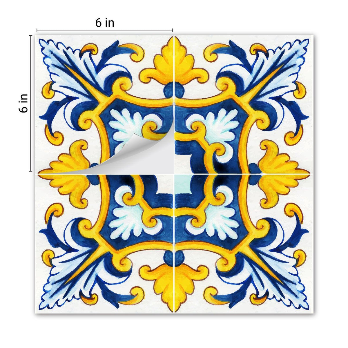 Tile Stickers Portuguese Pattern Tile Stickers - Mosaicowall Mosaicowall Portuguese Pattern Tile Stickers