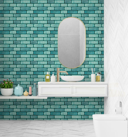 Peel and Stick 3D Tiles Subway Peel and Stick Tiles - Mosaicowall Mosaicowall Subway Peel and Stick Tiles