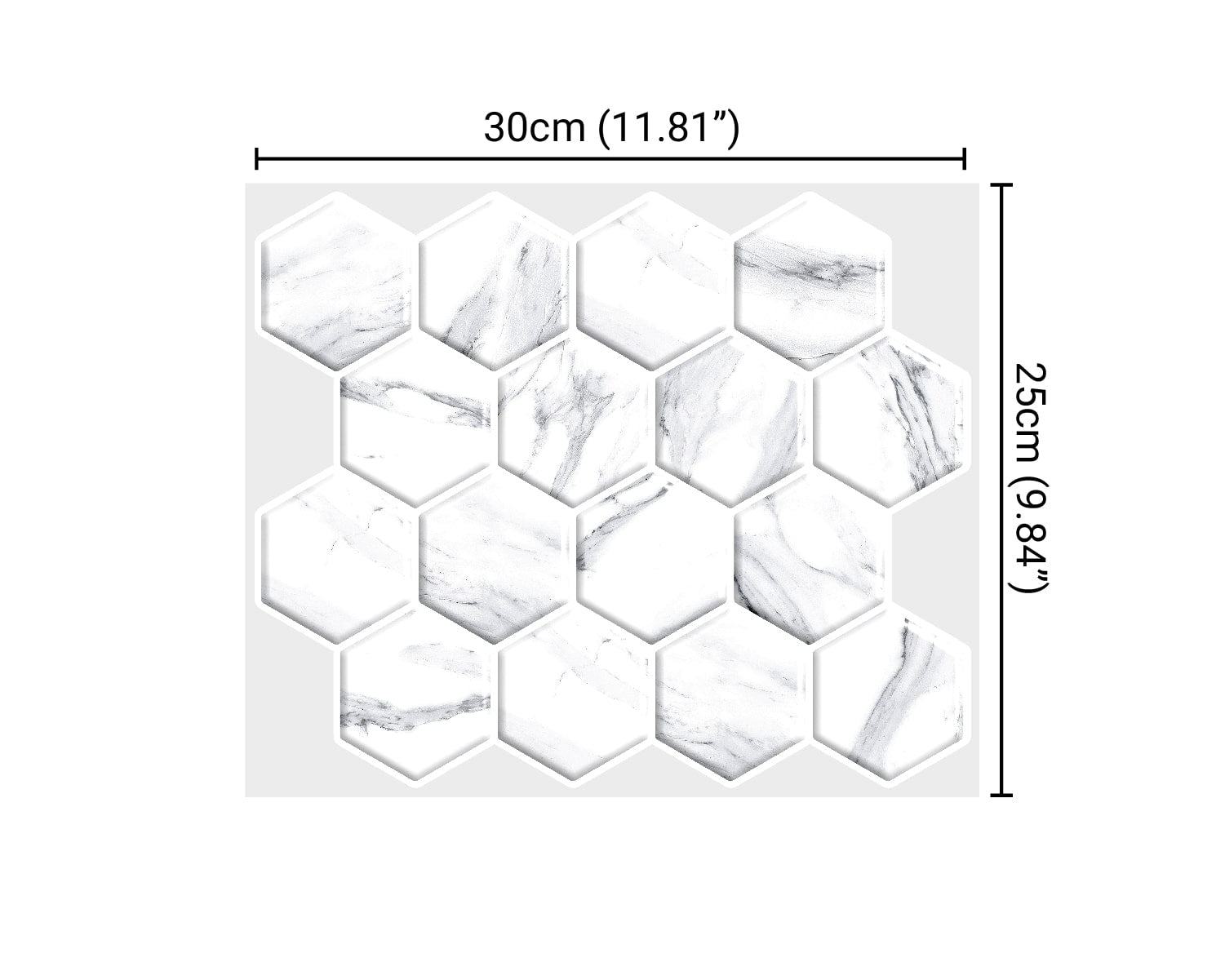 Peel and Stick 3D Tiles Marble Peel and Stick Hexagonal tiles - Mosaicowall Mosaicowall Marble Peel and Stick Hexagonal tiles