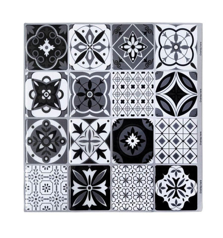 Black and White Spanish Peel and Stick Tiles