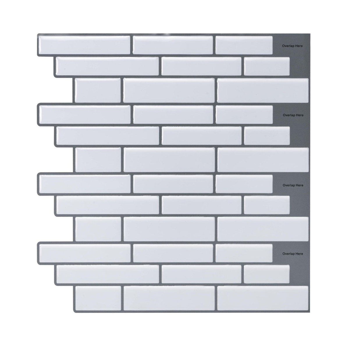 White Long Stripes Peel and Stick Tiles